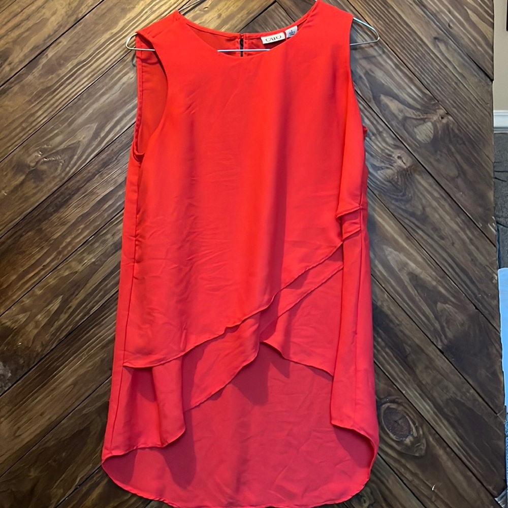 Cato sleeveless top. Size:Small. Color:Red